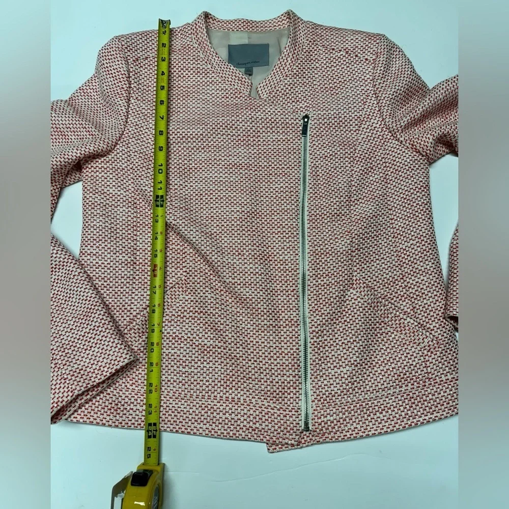 Classiques Entier | Front Zip Moto Blazer In Red Honey Tweed